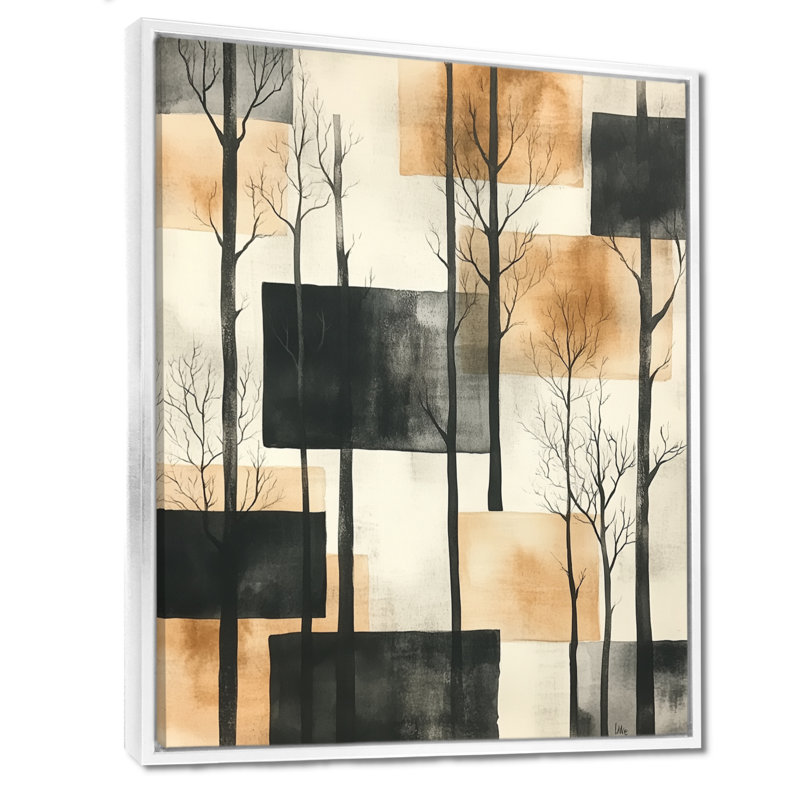 " Silent Winter Woodland ", H 20 po x l 12 po, Cadre flottant blanc