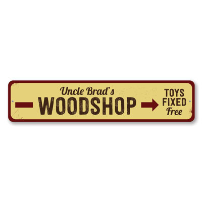 Enseigne personnalisée en aluminium Woodshop
