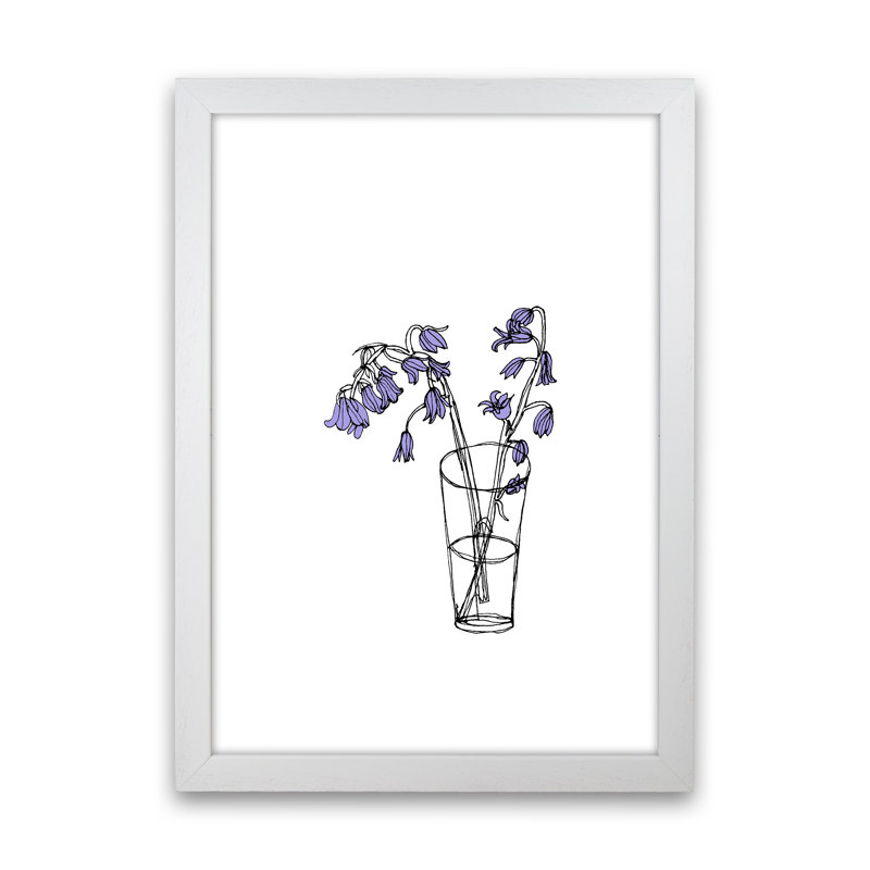 Bluebells Lilac by Carissa Tanton - Print, 88cm H x 64cm W x 3cm D, White Framed