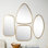 Metal Gold Wall Mirror with Varying Shapes Set