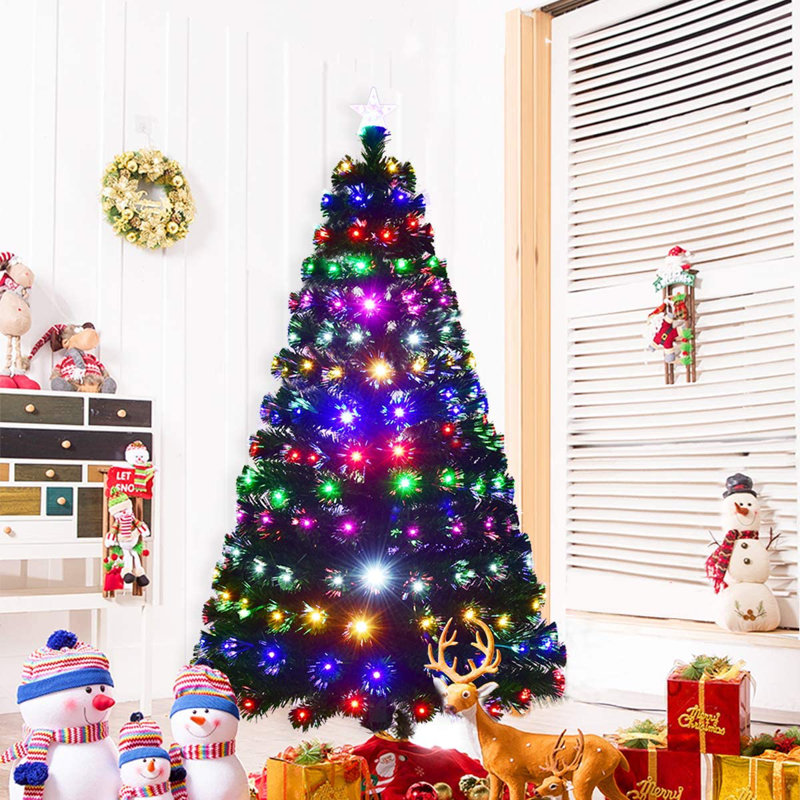 Lighted Artificial Fir Christmas Tree, 180cm H x 96cm W x 96cm D