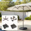 Parasol de marché rectangulaire à DEL 15 pi avec lumière solaire RVB et base-1973848578