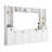 Minimalist Entertainment Wall Unit Set With Bridge For Tvs Up To 75'', Ample Storage Space TV Stand With Adjustable Shelves, Modernist Large Media Console For Living Room, White (OLD SKU: SD000031AAK)-520757039