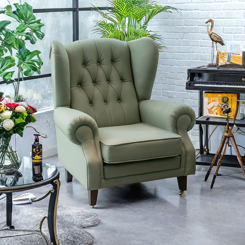 Deshawna Recliner, Green Faux Leather
