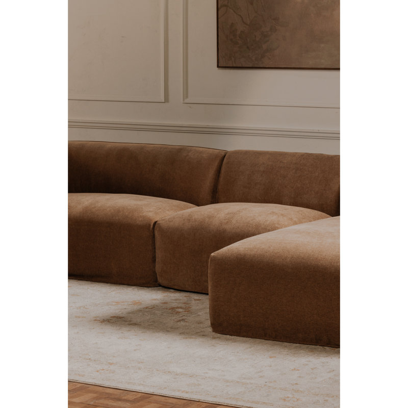 Isla Classic L Modular Sectional Mocha, Latte Loft Canvas 
