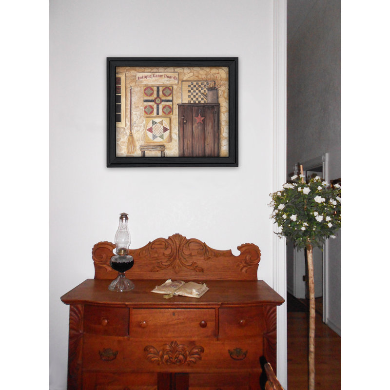 «Antique Game Boards», impression encadrée de décoration murale pour le salon par Pam Britton