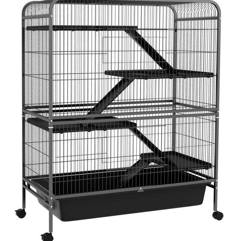 Cage pour animaux 53,5 "en métal avec roues - 5 niveaux, gris pour, furet et chinchilla