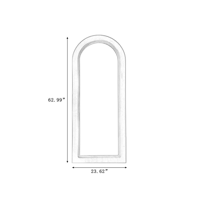 Miroirs pleine longueur demi-cercle en bois manufacturé, 62.99" H x 23.62" W