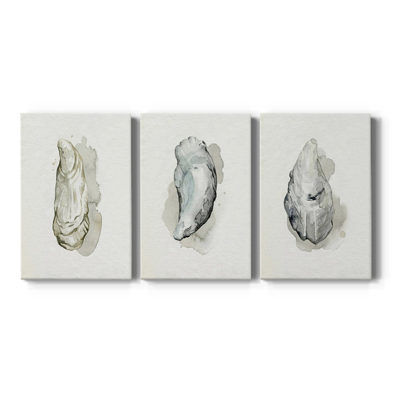 Oysters on the Bay I - Toile tendue sur mesure avec châssis - 3 pièces, H 12 po x l 24 po