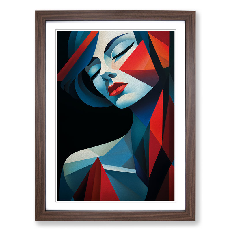Single Picture Frame Print on Wood, Walnut Framed, 46cm H x 34cm W
