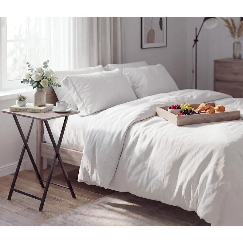 48cm Folding Table, Gray/Black