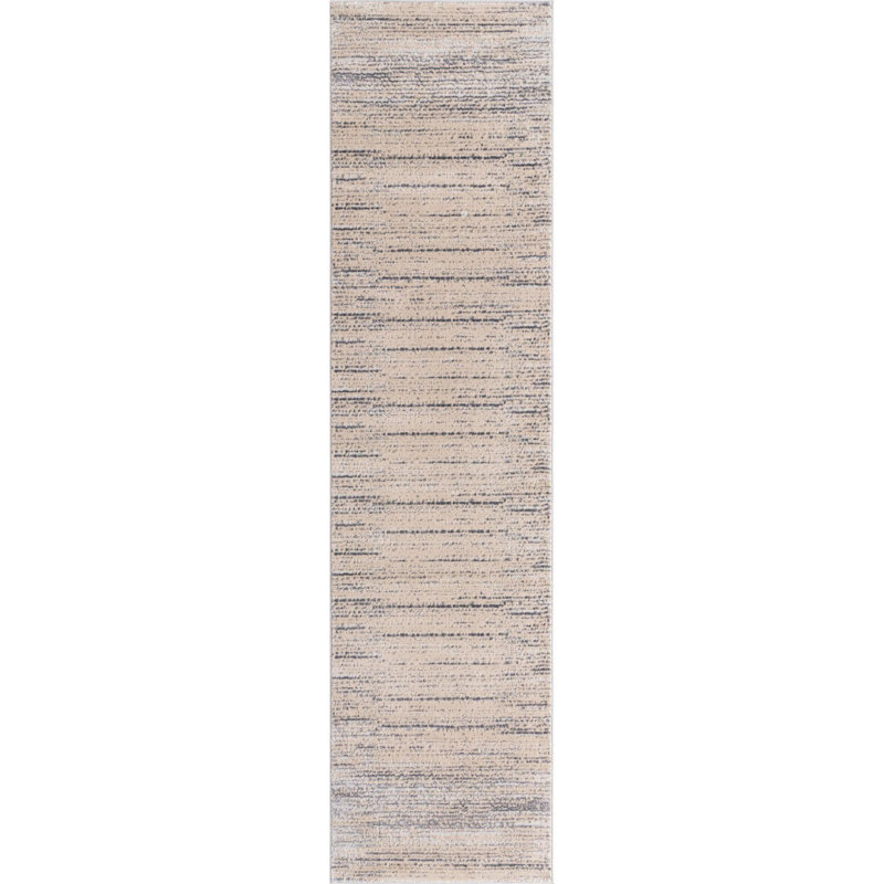 Tapis contemporain Araceli couleur océan, Tapis de couloir 2 pi x 12 pi