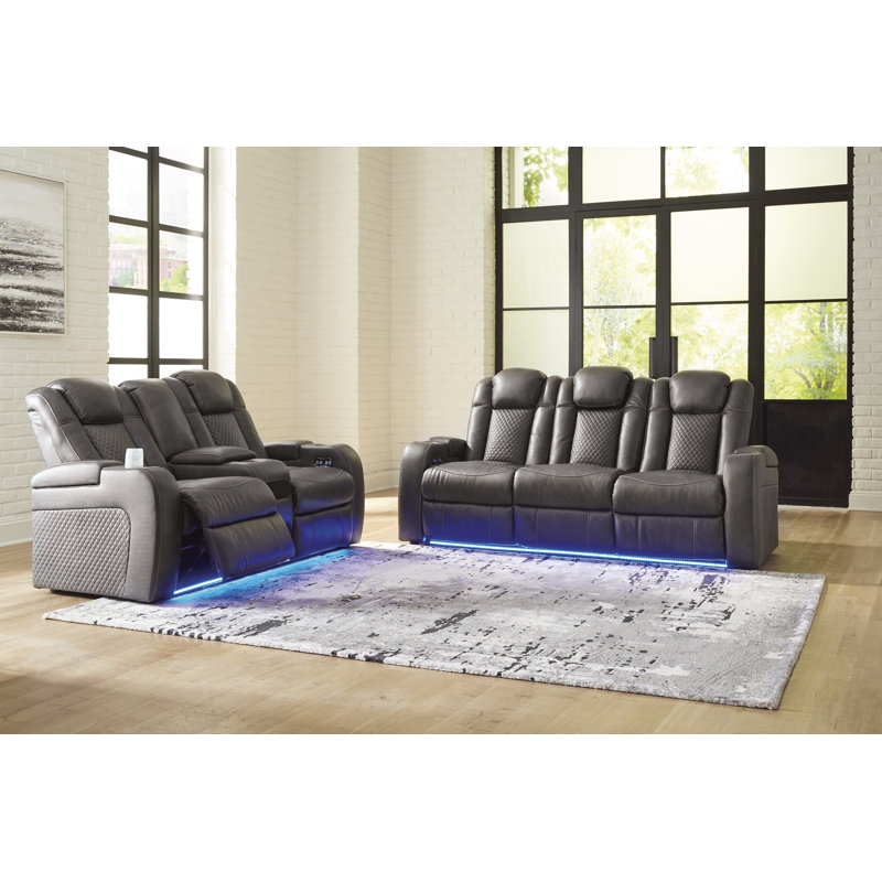 Bemnet 74'' Faux Leather Power Reclining Loveseat, Brown Faux Leather