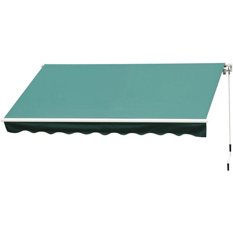 Dakota Fields 250cm D Polyester Green Cover Retractable Patio Awning