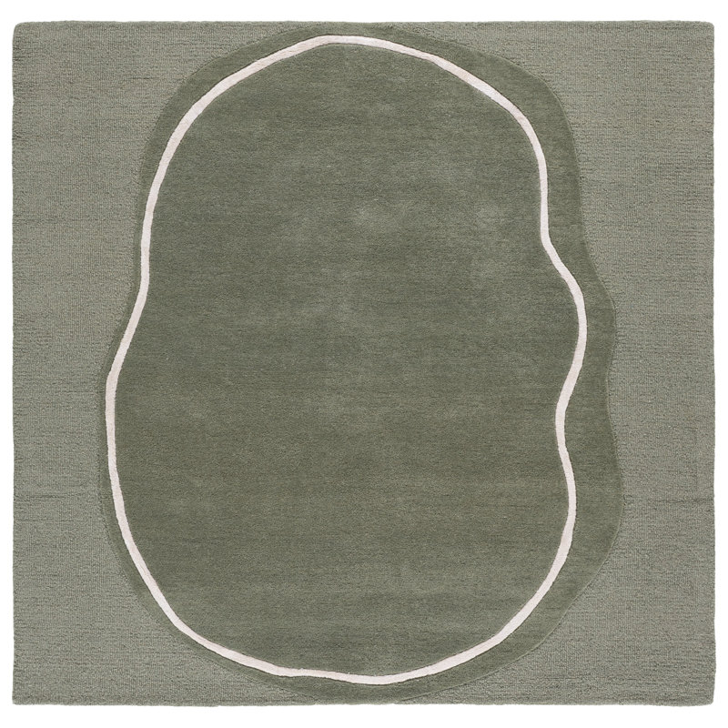 Fifth Avenue Hand Tufted Wool; Viscose; Cotton Abstract Indoor Rug, Square 6'