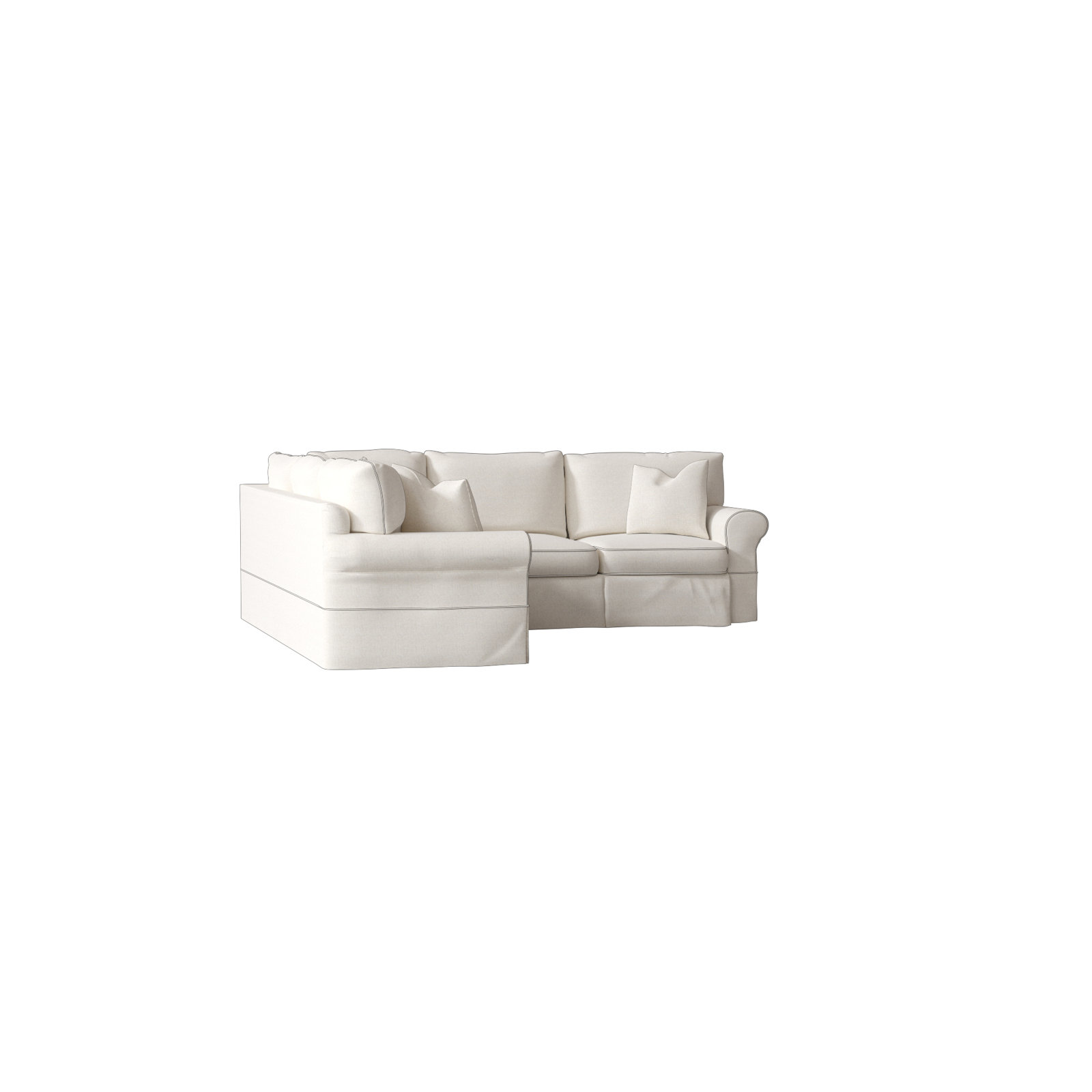 Amari Slipcovered L-Sectional, Right Hand Facing, Conversation Pearl Basketweave