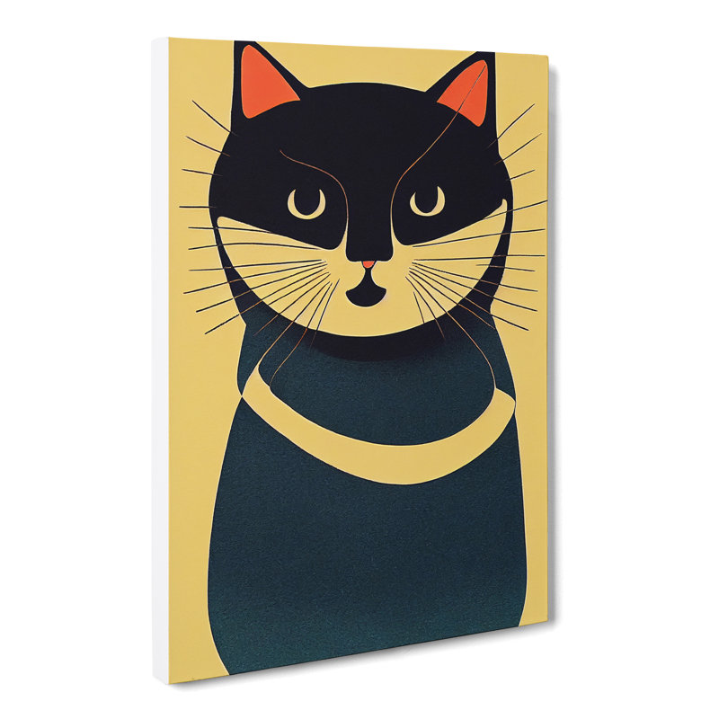 Cat Mid Century Vol.3 - Wrapped Canvas, 60cm H x 40cm W x 3cm D