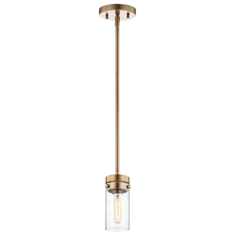 Luminaire suspendu cylindrique à 1 lumière Isamar, Or
