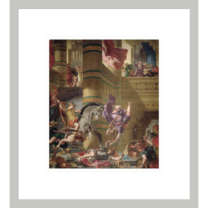 «The Expulsion of Heliodorus from the Temple» par Eugène Delacroix, impression giclée encadrée, 15.17" H x 13.75" W