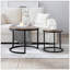 Ensemble de 2 tables basses gigognes à plateau de table rond avec cadre en métal robuste, centre de table, salon, chambre à coucher, appartement, table de chevet simple, industrielle