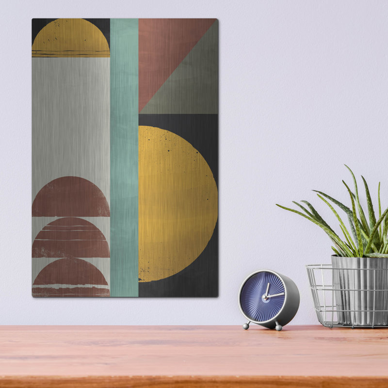 Art mural en métal George Abstract «Abstract Geometric 4» par Gary Williams, H 16 po x l 12 po