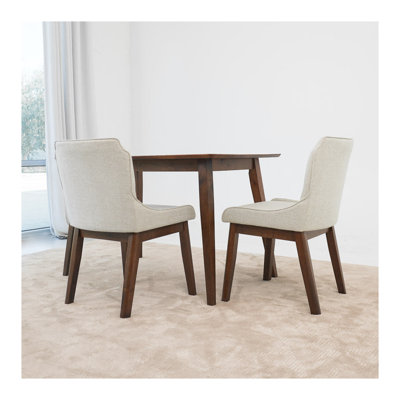 Ensemble de 2 chaises de salle à manger rembourrées en lin Ellis Mid-Century