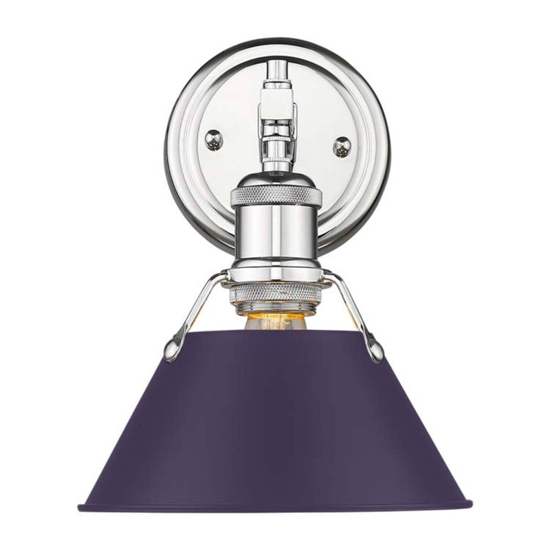 Applique murale Orwell à une lumière - Chrome - Abat-jour violet exotique, Mauve exotique, Chrome, 1 lumières