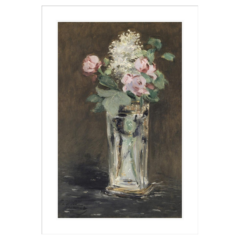 «Flowers in a Crystal Vase 1882» par Edward Manet, impression giclée sur cadre, H 41,5 po x l 28,98 po