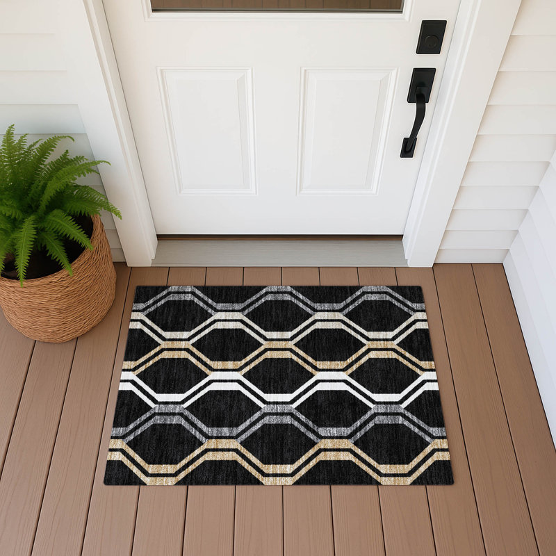 Machine Washable Indoor/Outdoor Chantille ACN2326 Mid-Century Modern Rug, Rectangle 1'8" x 2'6"