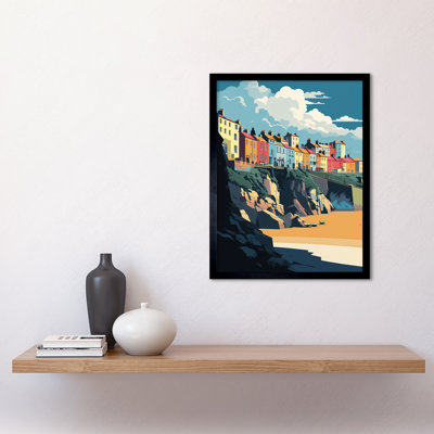 Tenby Harbour Beach Coastal Town - Single Picture Frame Print