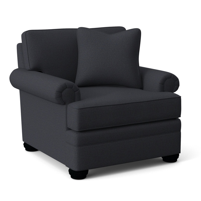 Kensington Armchair, Taupe Plaid; 0126-73, Black Finish