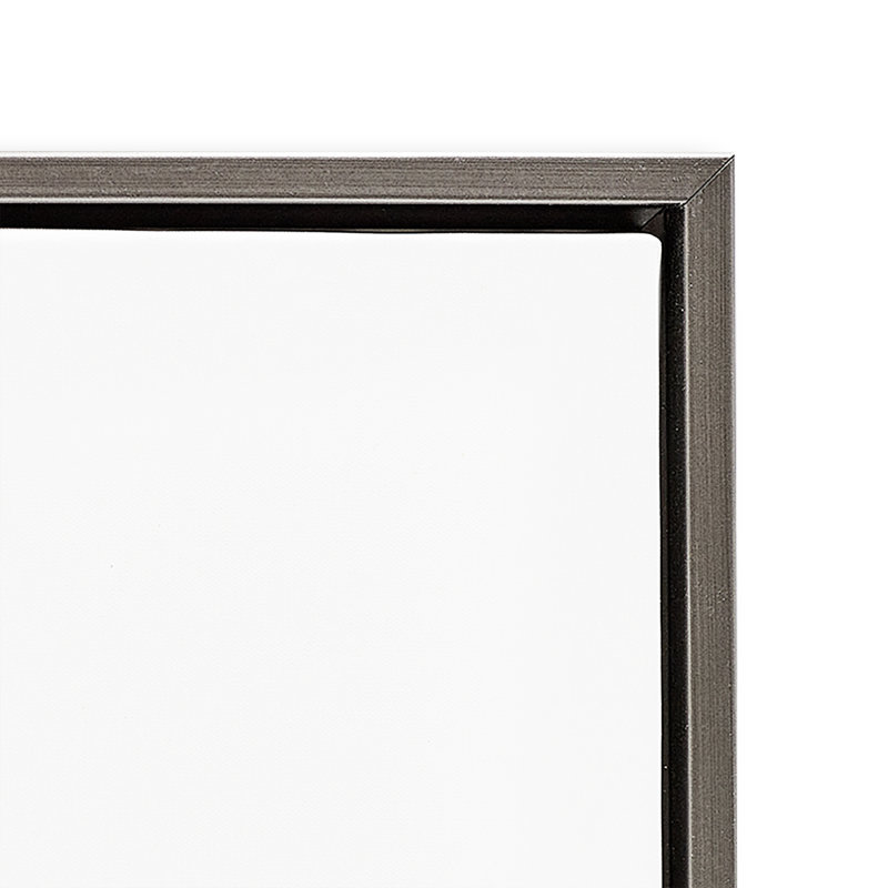  Grey Faded Abstraction 2 PC Framed Floater Canvas Set by June Erica Vess, 21" H x 17" W, Grey