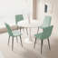 Table de salle à manger 31,5 "ronde blanche, table de salle à manger tulipe 2 à 4 personnes avec plateau en panneau de fibres à densité moyenne et base piédestal, table de bout Mid-Century