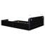 Grand lit plateforme tapissier avec 2 lampes de lecture