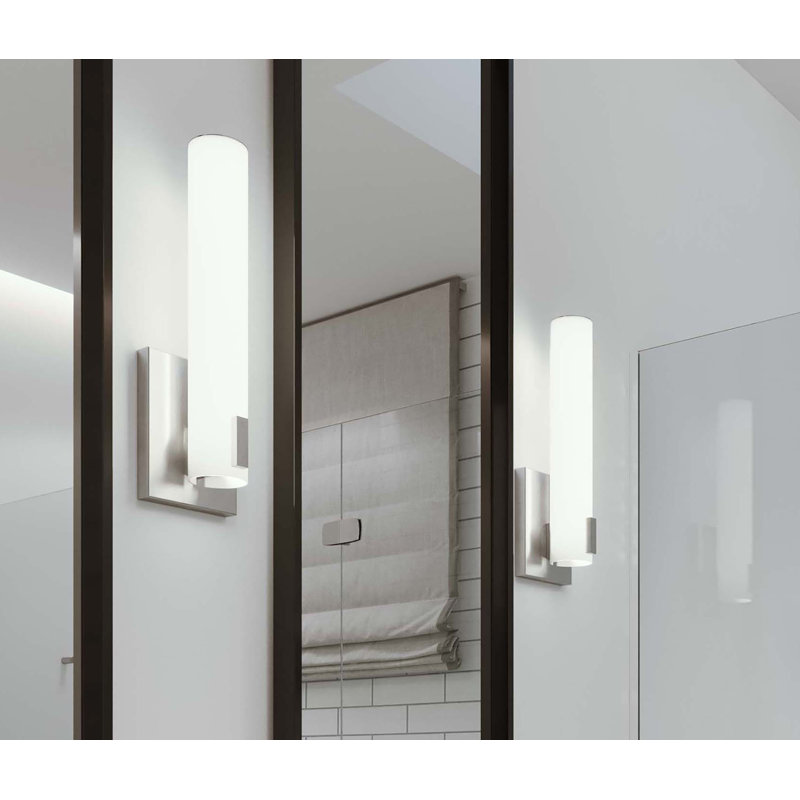 Bowen - 14'' LED Wall Sconce - 16W - Satin Nickel, Frosted White, Satin Nickel
