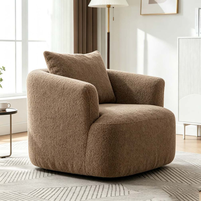 Canapé pivotant à 360 °, chaise d'appoint 38,2 po, Marron foncé
