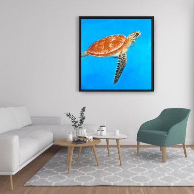 "Tortue verte aquatique" sur toile