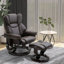 Fauteuil inclinable de massage avec repose-pieds repose-pieds, 10 points de vibration, fauteuil inclinable pivotant à 360 °, fauteuil de salon en similicuir avec poche latérale et télécommande, brun
