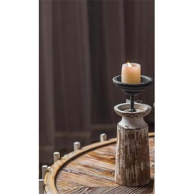 Bougeoir de table en bois