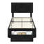 Ensemble de lit avec rangement à 4 tiroirs et table de chevet à 3 niveaux avec lit plateforme en velours et rangement sous le lit-1267555172-1267653504
