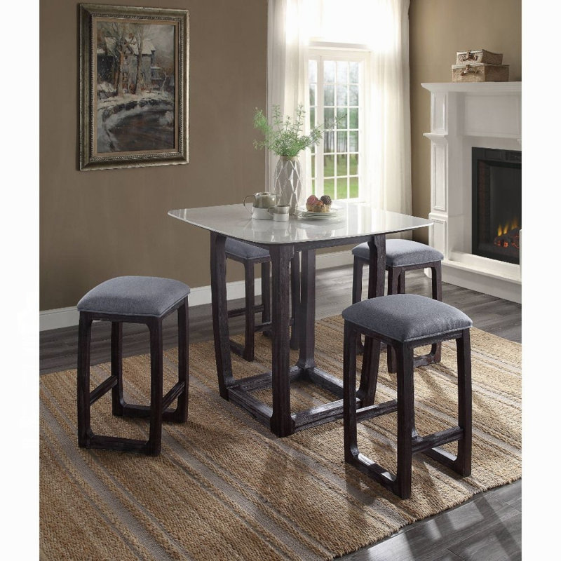 Tabouret à hauteur de comptoir de 1 pièce avec repose-pieds et coussin de siège rembourré