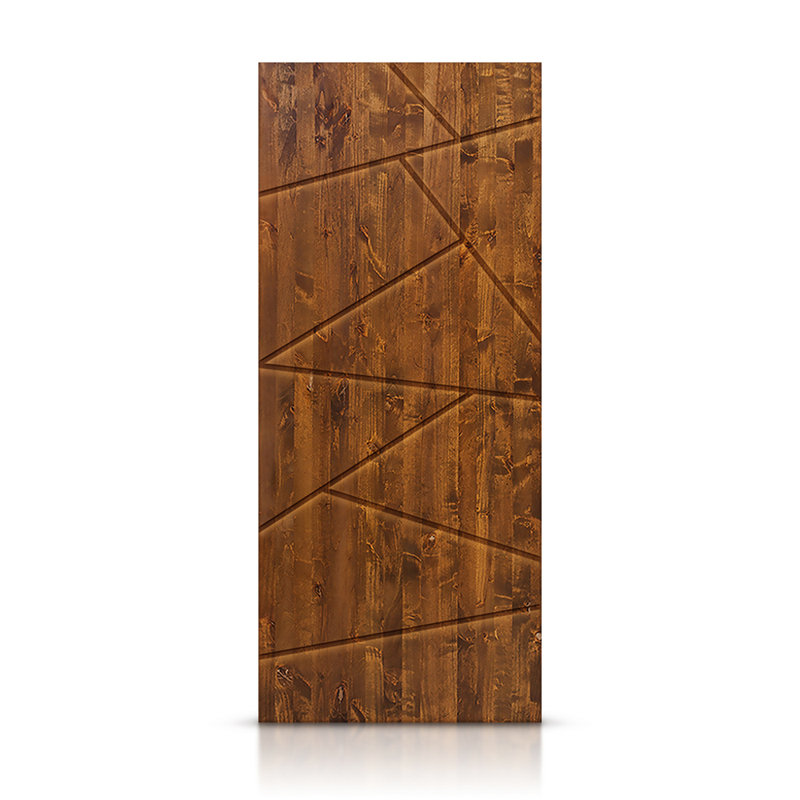 Porte standard à panneaux de bois de pin, Noyer, 30 po x 80 po