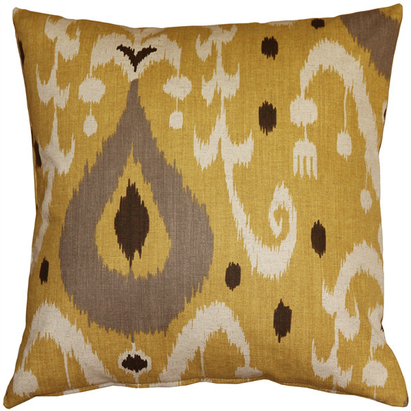 Indah Ikat Ikat Throw Pillow, Yellow