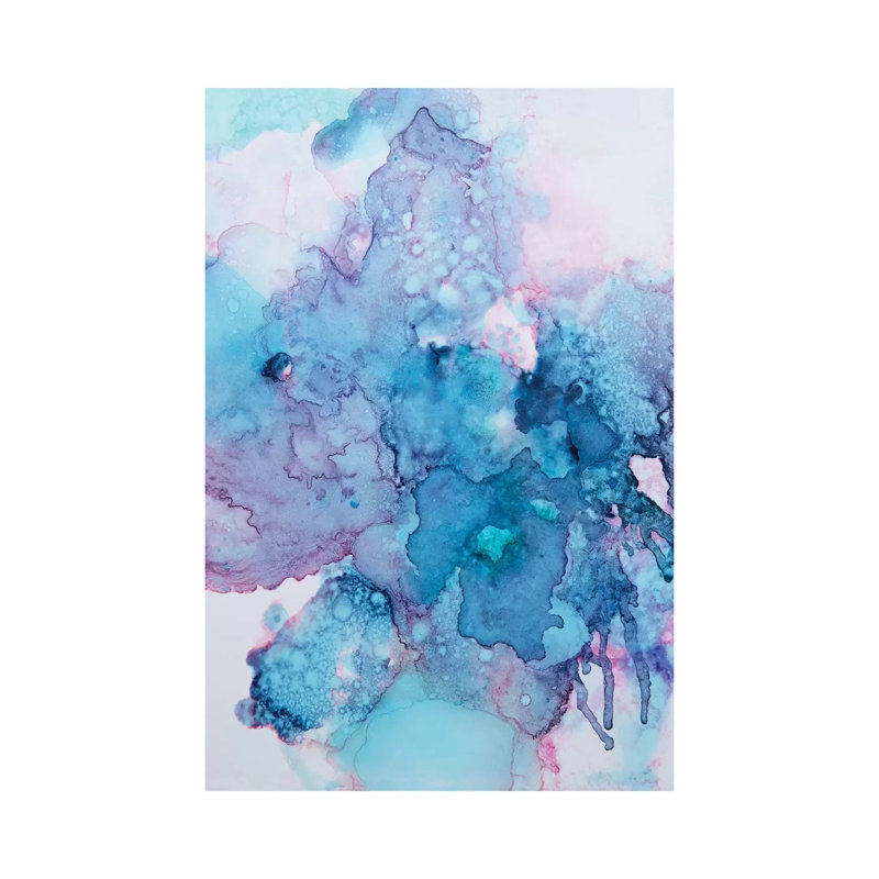 Blue Flowers 1 Piece Wrapped Canvas Wall Art, 20.32 cm H x 30.48 cm W