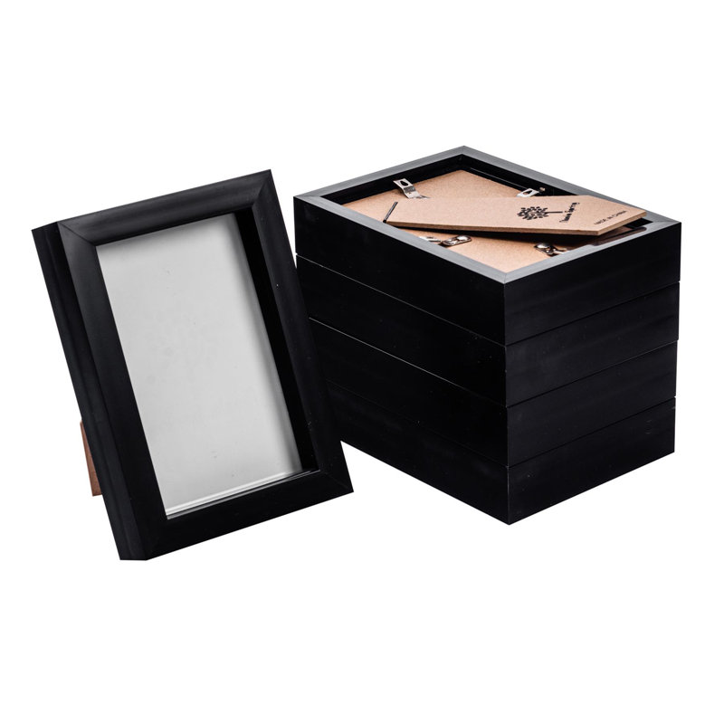Nicola Spring - 3D Box Photo Frames - Pack of 5, 17.5cm H x 12.5cm W x 3.5cm D, Black
