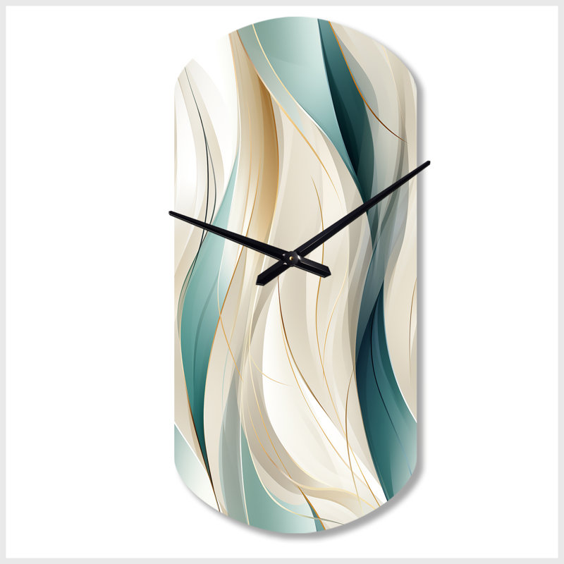 Subdued Elegance - Abstract Cylinder Metal Clock, Modern Asymmetrical Wall Clock Print, Small