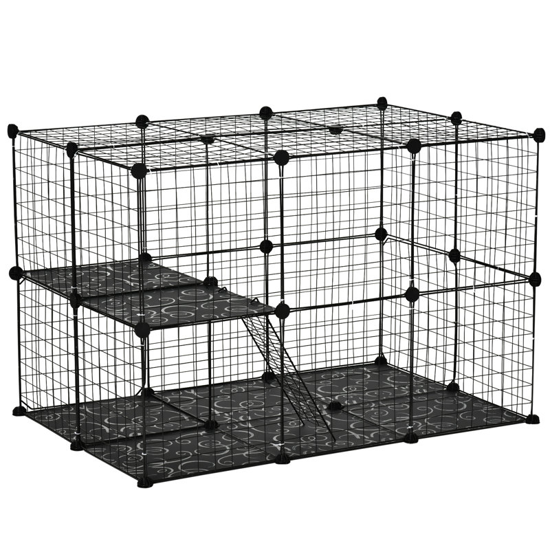 Mosher Pet Playpen DIY Cat Cage Small Animal Enclosure Black