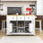 Kitchen Island with 2 Matching Bar Stools, Built-in Outlets and Ample Storage-1908676550