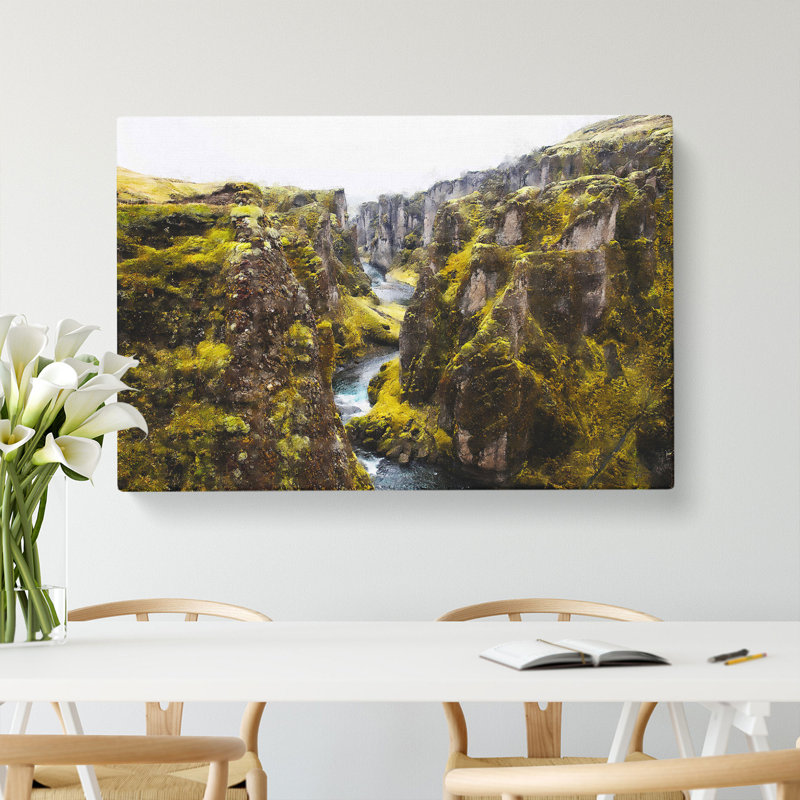 Tectonic Plates In Iceland - Wrapped Canvas, 35cm H x 60cm W x 3cm D