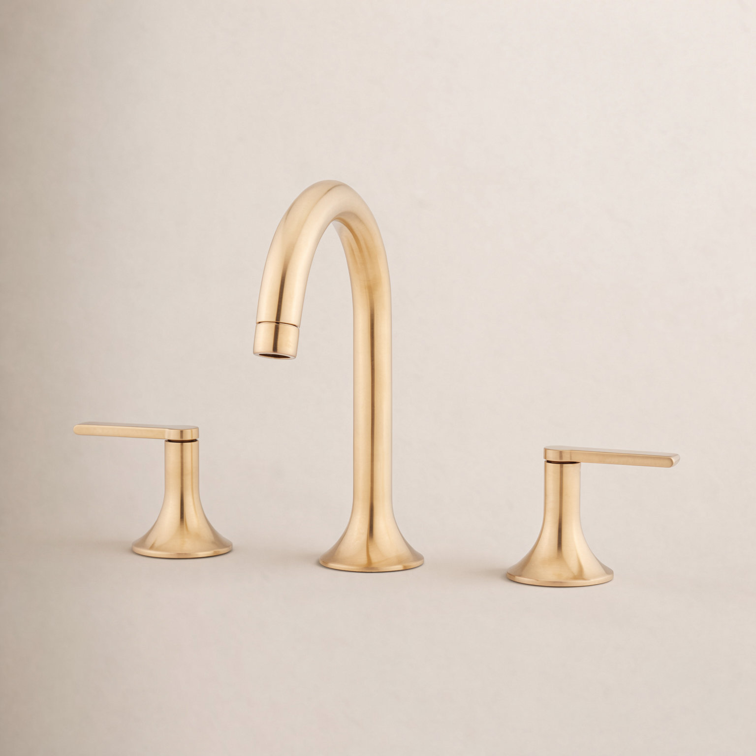 Lentz Widespread Bathroom Faucet, Brushed Gold, Lever Handle